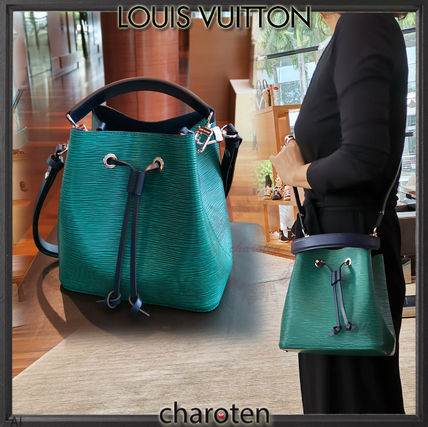 Louis Vuitton NOE 2019 SS Calfskin Tassel Bi color Plain Purses Elegant Style 