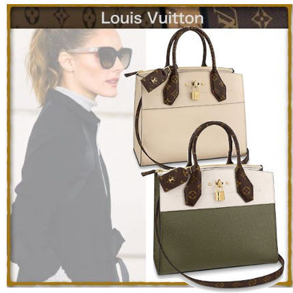 Louis Vuitton CITY STEAMER Leather Handbags M56250 