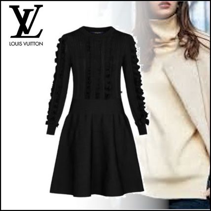 Louis Vuitton MONOGRAM 2019 20AW Short Monogram Wool Long Sleeves Party Style Elegant Style 1A5KWJ 