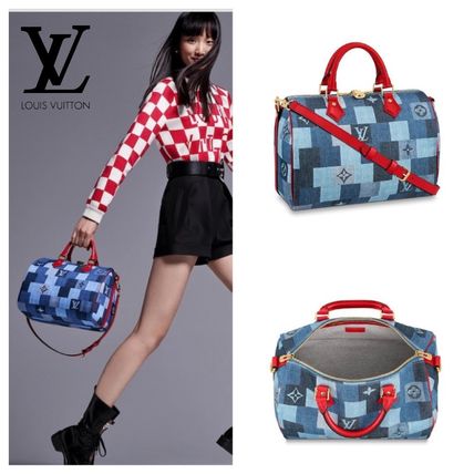 Louis Vuitton SPEEDY 2020 SS Calfskin Canvas Blended Fabrics 2WAY Crossbody Logo 
