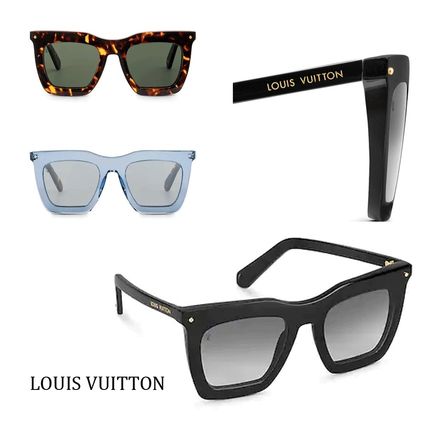 Louis Vuitton Blended Fabrics Studded Square Clear Flame Sunglasses Z1218W Z1219W Z1217W 