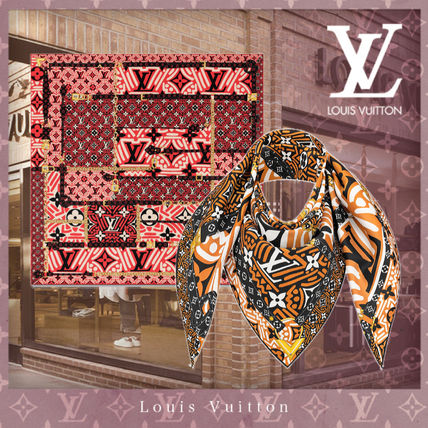 Louis Vuitton 2020 21AW Monogram Silk Elegant Style Lightweight Scarves &amp; Shawls M76490 M76489 