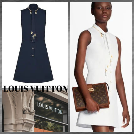Louis Vuitton 2020 21AW Short A line Sleeveless Plain Cotton Party Style High Neck 