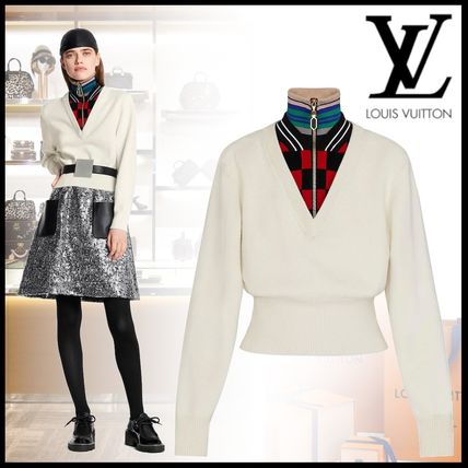 Louis Vuitton 2020 SS Crew Neck Other Plaid Patterns Casual Style Wool Cashmere 1A5R5N 1A5R5M 1A5R5L 