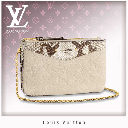Louis Vuitton MONOGRAM EMPREINTE 2019 20AW Double Zip Pochette N96322 