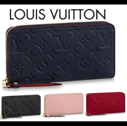 Louis Vuitton MONOGRAM EMPREINTE Monogram Leather Logo Long Wallets 