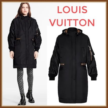 Louis Vuitton MONOGRAM Oversized Black Parka With Monogram Lining 1A81XT 