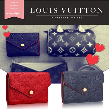 Louis Vuitton MONOGRAM EMPREINTE Monogram Leather Small Wallet Coin Cases 