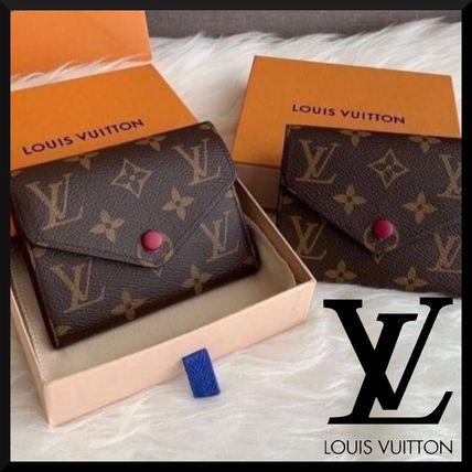 Louis Vuitton MONOGRAM 2019 SS Monogram Canvas Bi color Folding Wallet Logo Folding Wallets M41938 