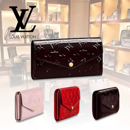 Louis Vuitton MONOGRAM VERNIS Monogram Plain Leather Logo Long Wallets M90152 M90208 M61227 