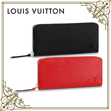 Louis Vuitton CLEMENCE Plain Leather Long Wallet Long Wallets 