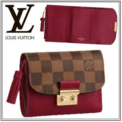 Louis Vuitton DAMIER Leather Logo Folding Wallets N60216 