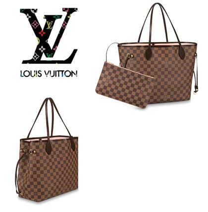 Louis Vuitton NEVERFULL 2020 21AW Canvas Leather Logo Totes N41603 