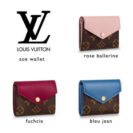 Louis Vuitton ZOE Unisex Small Wallet Logo Coin Cases 