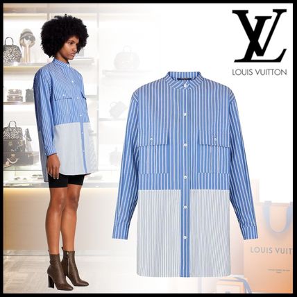 Louis Vuitton 2019 SS Stripes Casual Style Silk Long Sleeves Cotton Long 1A5JN3 1A5JN2 1A5JN1 
