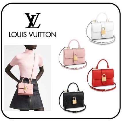 Louis Vuitton 2WAY Plain Leather Office Style Elegant Style Crossbody 