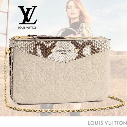 Louis Vuitton MONOGRAM EMPREINTE Double Zip Pochette N96322 