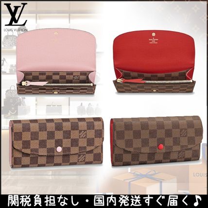 Louis Vuitton DAMIER 2019 SS Emilie Wallet N63544 N60214 