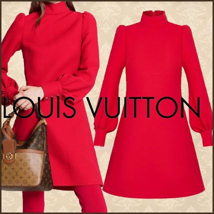 Louis Vuitton 2020 SS Short A line Wool Silk Blended Fabrics Long Sleeves Plain 