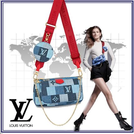 Louis Vuitton 2020 SS Casual Style Denim Blended Fabrics 2WAY Leather 