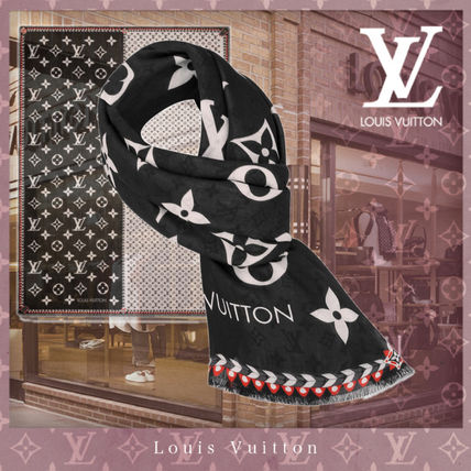 Louis Vuitton 2020 21AW Monogram Wool Knit &amp; Fur Scarves M76499 
