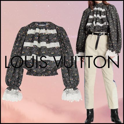 Louis Vuitton MONOGRAM 2020 SS Flower Patterns Silk Bi color Medium Elegant Style 