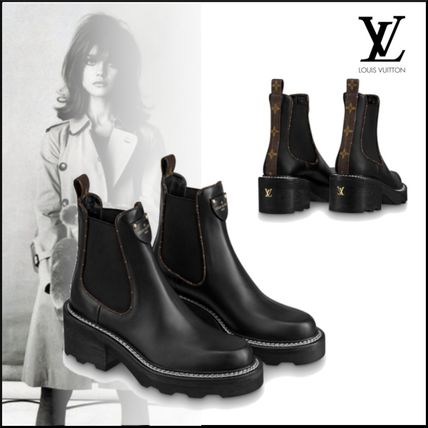 Louis Vuitton Monogram Casual Style Street Style Plain Leather Block Heels 1A8949 