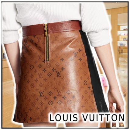 Louis Vuitton 2020 21AW 2020 21 AW TATOO MONOGRAM A LINE MINI SKIRT brown mini 1A82RO 
