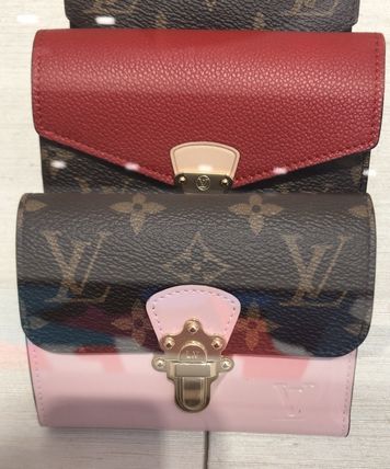 Louis Vuitton MONOGRAM Calfskin Canvas Folding Wallet Logo Folding Wallets 