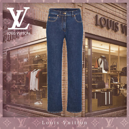 Louis Vuitton 2020 SS Monogram Denim Street Style Plain Cotton Logo Jeans 1A83TI