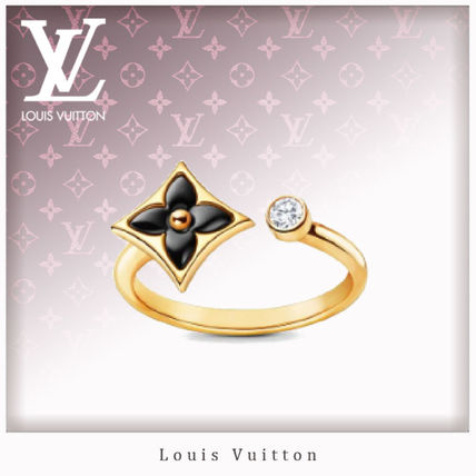 Louis Vuitton 2019 20AW Color Blossom Mini Star Ring Yellow Gold Onyx And Diamond Q9N91K