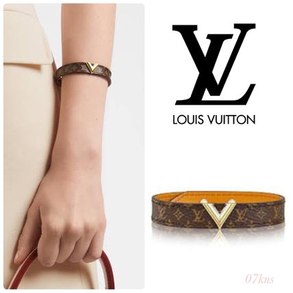 Louis Vuitton MONOGRAM Unisex Leather Elegant Style Bracelets 