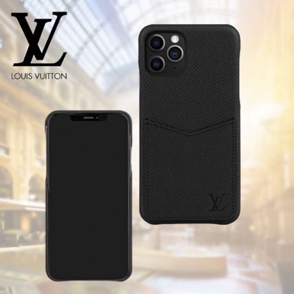 Louis Vuitton TAIGA 2020 SS Unisex Plain Leather Logo iPhone 11 Pro Smart Phone Cases M30473 