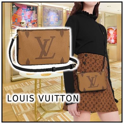 Louis Vuitton 2020 21AW 2020 21 AW DOUBLE ZIP POCHETTE brown shoulder bags M69203 