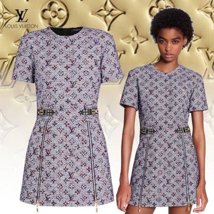Louis Vuitton MONOGRAM Short Sleeved Dress With Zip Detail 1A60ZW 