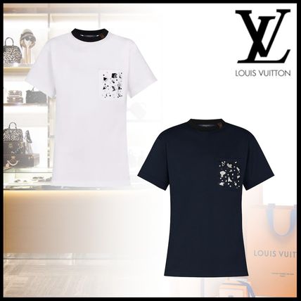 Louis Vuitton Crew Neck Monogram Silk Plain Cotton Medium Short Sleeves 1A5RJW1A5RJP 1A5RJV1A5RJO 1A5RJU1A5RJN 1A5RJT1A5RM 1A5RJS1A5RJL 