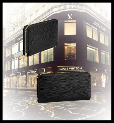 Louis Vuitton Plain Leather Long Wallet Logo Long Wallets 