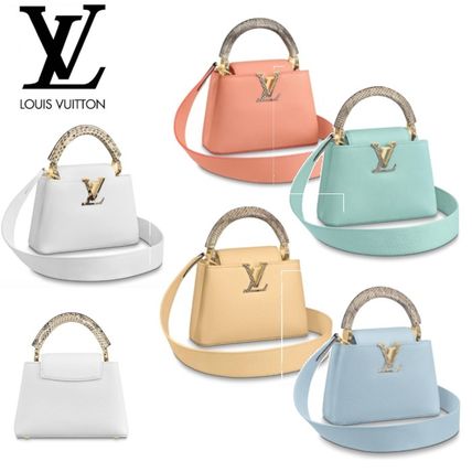 Louis Vuitton CAPUCINES Monogram Blended Fabrics 2WAY Plain Leather Python Logo M55920 M55923 M55922 M55921 N98477 