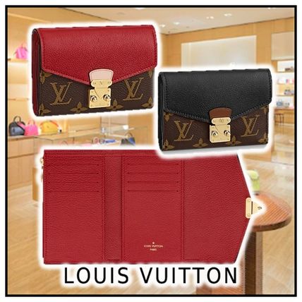 Louis Vuitton 2020 21AW 2020 21 AW PALLAS COMPACT WALLET noir cerise folding wallets M67479 M67478 
