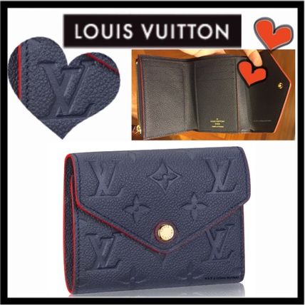 Louis Vuitton MONOGRAM EMPREINTE Monogram Unisex Calfskin Plain Folding Wallet 
