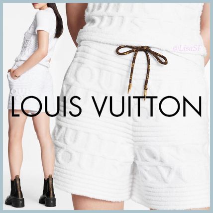 Louis Vuitton 2020 SS Short Monogram Wool Blended Fabrics Plain Elegant Style Logo 11A83EA 