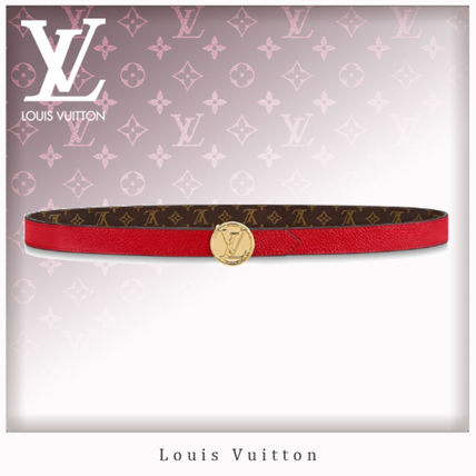 Louis Vuitton MONOGRAM 2019 20AW Lv Circle Plate 20Mm Reversible Belt M0199V M0199W M0199U 