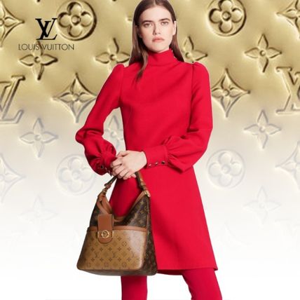 Louis Vuitton 2020 21AW Retro Feel Wool Silk A Line Dress 1A82JO 