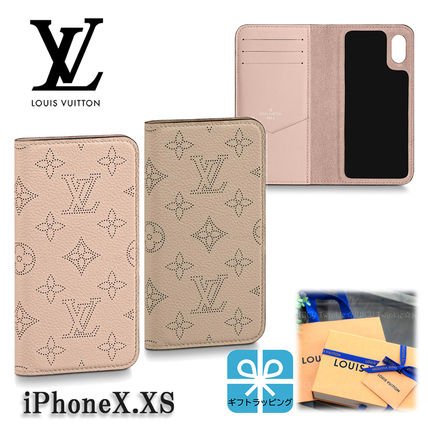 Louis Vuitton MAHINA 2019 20AW Monogram Leather iPhone X iPhone XS Logo Smart Phone Cases 