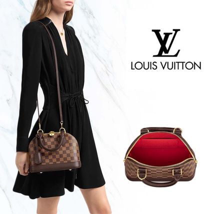 Louis Vuitton DAMIER 2WAY Leather Elegant Style Crossbody Logo Handbags 