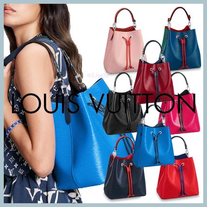 Louis Vuitton NEONOE 2020 SS Blended Fabrics 3WAY Bi color Plain Leather Purses M55395 M54366 M56214 M55935 M55303 M54367 M54365 M54370 