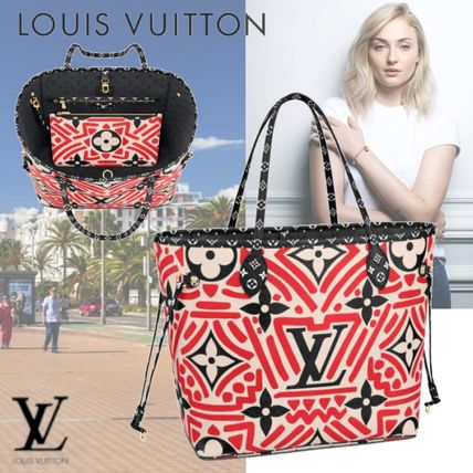 Louis Vuitton NEVERFULL Monogram Canvas A4 Leather Elegant Style Logo Totes M56583 