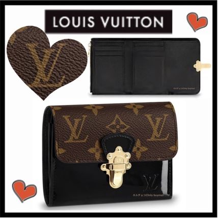 Louis Vuitton Monogram Unisex Calfskin Plain Small Wallet Folding Wallets 