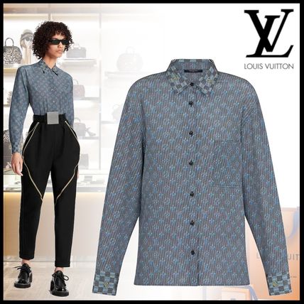 Louis Vuitton MONOGRAM 2019 20AW Short Monogram Silk Long Sleeves Office Style Elegant Style 1A5R49 1A5R48 1A5R47 1A5R46 1A5R45 