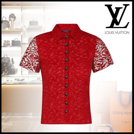 Louis Vuitton 2019 20AW Silk Nylon Cotton Medium Short Sleeves Lace Office Style 1A5RM9 1A5RM7 1A5RM6 1A5RM5 